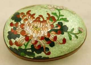 Meiji Japanese Antique wired Ginbari Cloisonne enamel egg shaped lidded box 4
