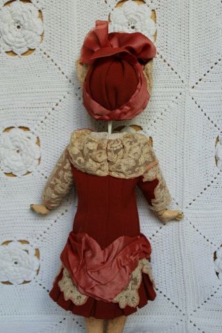 Wool dress and hat for antique baby doll 16 . 4