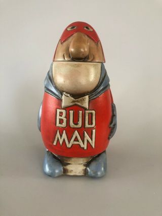 Vintage 1975 Budweiser Bud Man Hollow Head Beer Stein Ceramarte 1st Edition