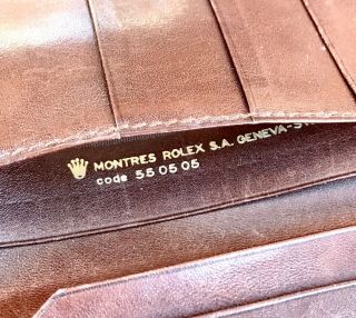 ROLEX Vintage Leather Wallet Certificate Calendar Submariner Daytona GMT 1970s 5