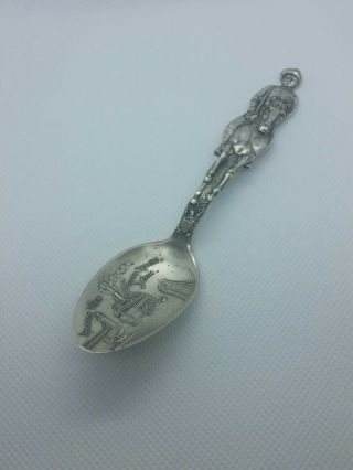 Rare Harbor View South Haven Michigan Military Figural Sterling Spoon