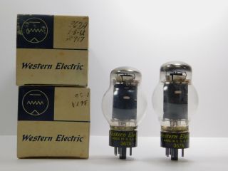 Western Electric 367a Matched Vintage Black Plate Tube Pair Nos (test 122)