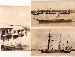 Three Vintage 1862 Unmounted Cdv Photographs Of Swatow (shantou)