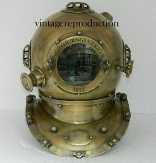 Antique Divers Diving Helmet Anchor Engineering Scuba 1921 Sca U.  S Navy Mark Iv