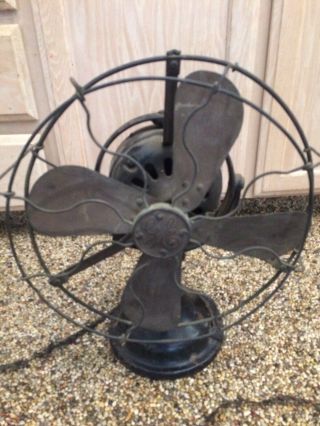 Antique Ge Fan Oscillating 3 Speed Table Top 4 Blade Rare Vtg