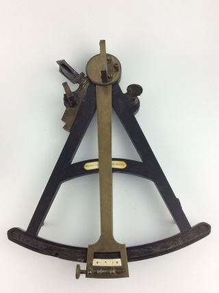 Antique Nautical Octant Spencer Browning & Rust London Ebonywood Brass Sextant