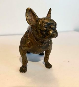 French Bulldog Bronze Cold Painted Dog Figure Antique Bergman Vienna
