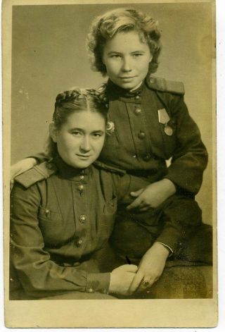 1944 Oct Ww2 Sofia,  Bulgaria,  Red Army Rkka Women Girls Sergeant Russian Photo