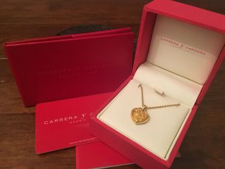 Solid 18ct Gold - Rare - Carrera y Carrera Romeo And Juliet Pendant And Necklace 12