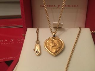 Solid 18ct Gold - Rare - Carrera y Carrera Romeo And Juliet Pendant And Necklace 2