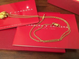 Solid 18ct Gold - Rare - Carrera y Carrera Romeo And Juliet Pendant And Necklace 3