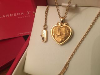 Solid 18ct Gold - Rare - Carrera y Carrera Romeo And Juliet Pendant And Necklace 7