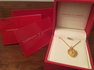 Solid 18ct Gold - Rare - Carrera y Carrera Romeo And Juliet Pendant And Necklace 9