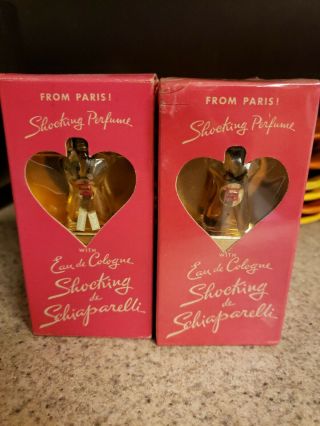 Nib Vintage Rare Shocking De Schiaparelli Eau De Perfume 2 Bottles & Boxes