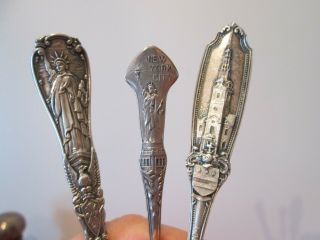 Three Antique Tiffany - Sterling - Souvenir Spoons - York 26
