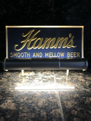 Vintage 1940’s Hamm’s Beer Sign Smooth And Mellow Hamms Back Bar Display Item