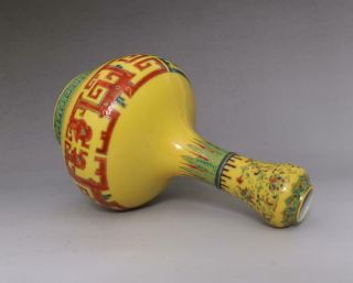 Antique Chinese Porcelain Garlic - head Famille - Rose Vase Yongzheng Marked 4