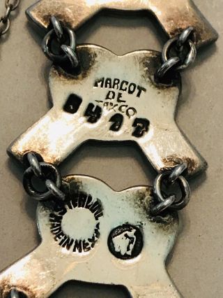 Vintage Margot De Taxco Sterling Silver 925 Bracelet & Earrings Signed Numbered 6