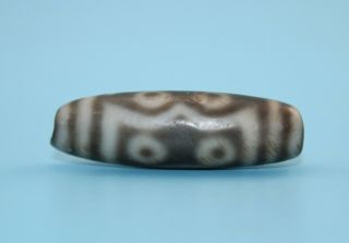 46 14mm Antique Dzi Agate Old 7 Eyes Bead From Tibet