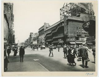 York City Antique 1920 Times Square Rialto Theater Marquis Photograph Great