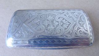 Rare Pretty Victorian Sterling Silver Snuff Box 1875