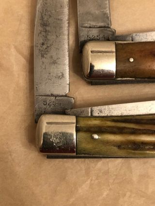 Vintage Case XX Stag Trapper Set Of 2” Knives “ 1940 - 1964 SOLID TIGHT 5254 8