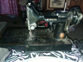 Rare - 1955 Vtg Singer Featherweight Sewing Machine 221