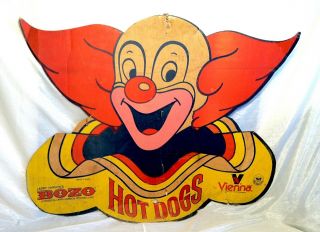 Vintage 1970s Bozo The Clown Large Sign 38 X 48 Only One Anywhere Rare Look Read