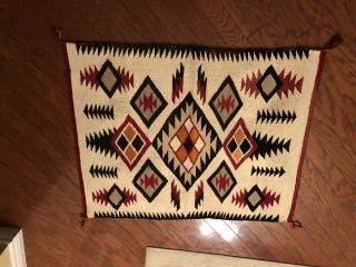 Vintage Arizona Indian RUG 35 By 42 NATIVE AMERICAN TWIN MOUNTAIN PATTERN ? 4
