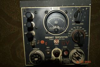 Vintage Rca Aircraft Transmitter Model Avt - 15a Ww2 Tube Radio Hf Ham Aircraft