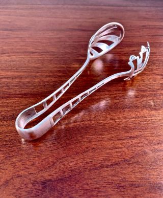 Watson Co.  Sterling Silver Arts & Crafts Ice Tongs: Rare Form,  No Monogram