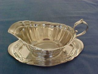Reed & Barton Sterling Silver Dublin Gravy Sauce Boat With Tray X600 351 Grams