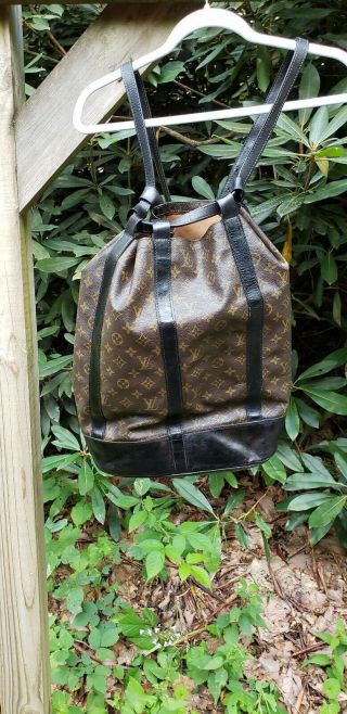 Authentic Vintage Louis Vuitton Monogram Drawstring Backpack Handbag Tote