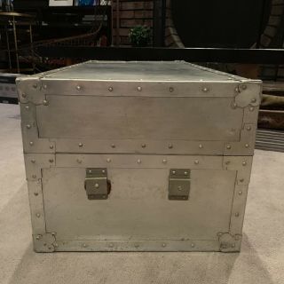 Vintage Industrial Silver Aluminum Lightweight Foot Locker Storage Trunk 5