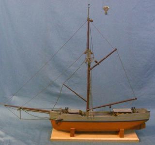 Vintage 1920s 1930s And Made Folk Art Sailing Ship/ Boat Model