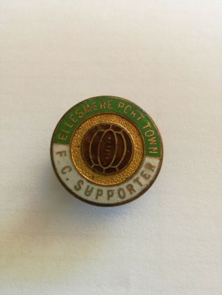 Vintage Enamel Ellesmere Port Town Football Supporters Badge