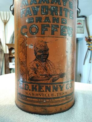 Rare Vintage Mammy ' s Favorite Brand Coffee tin - Advertising Nashville,  Tenn tin 2