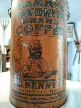 Rare Vintage Mammy ' s Favorite Brand Coffee tin - Advertising Nashville,  Tenn tin 6