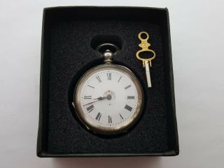 Antique Solid Silver Ladies Open Face Pocket Watch 9