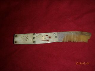 Mid 19th Century Sailor Made Bone Folding Combination Comb