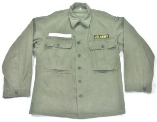Vtg Wwii Korea War Us Army Hbt 13 Star Button Gas Flap Combat Shirt Jacket 38 M
