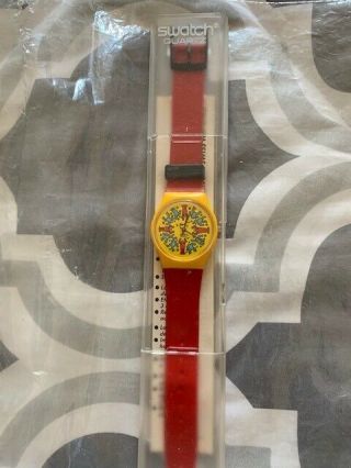 1985 Rare Keith Haring Vintage Swatch Model Avec Personnages Gz100 1985