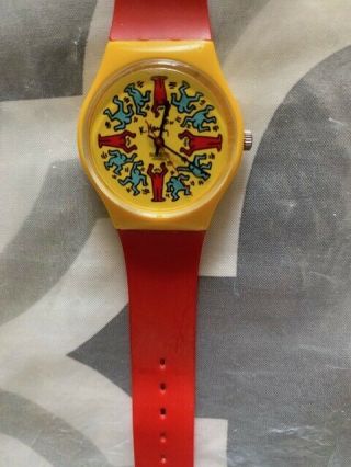 1985 Rare Keith Haring Vintage Swatch Model Avec Personnages GZ100 1985 2