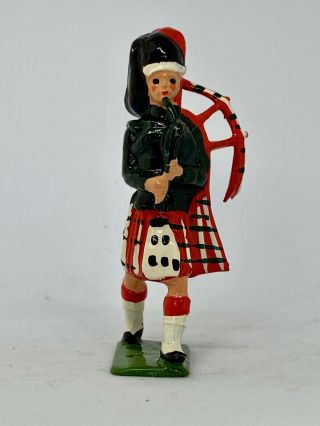Vintage RARE Britains Models 20 Metal Highland Pipe band Toy soldier (A19) 2