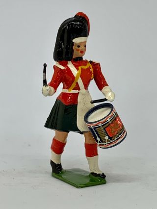 Vintage RARE Britains Models 20 Metal Highland Pipe band Toy soldier (A19) 4