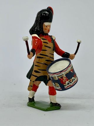 Vintage RARE Britains Models 20 Metal Highland Pipe band Toy soldier (A19) 6