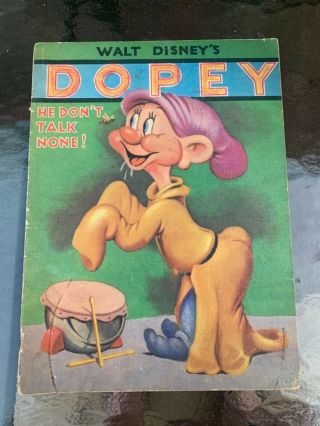 Antique Snow White And The Seven Dwarfs Book - Dopey Oversized Book 1938