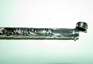 Rare Vintage Sterling Silver Match Safe Holder Striker Walking Stick Cane 1 of 6 4