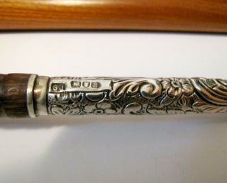 Rare Vintage Sterling Silver Match Safe Holder Striker Walking Stick Cane 1 of 6 6