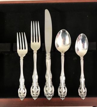 Signed Gorham Sterling Silver Flatware La Scala 5 - Piece Dinner Set Place Setting